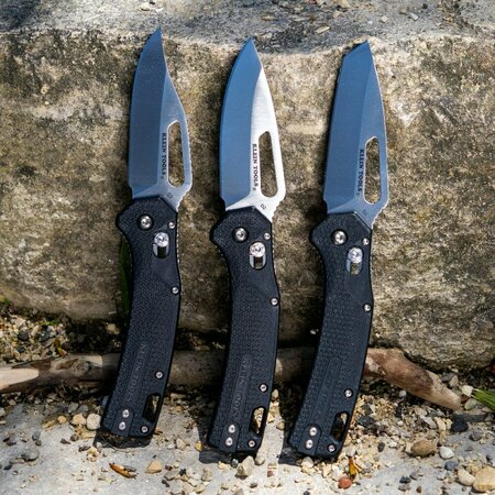 Klein Tools KTO Resurgence Knife, Tanto Blade, Black Handle OGK001BKT